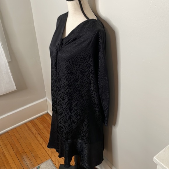 SVILU 100% silk black flutter midi dress - Picture 6 of 13
